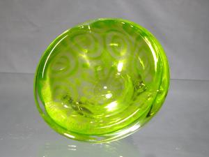 Cendrier Verre Murano Massif vert citron caméléon