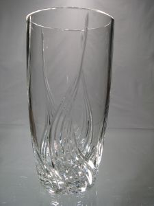 Grand Vase en Cristal de Bohème Taille Vague