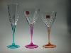 Verres à Vin Cristal Jambe couleur coffret de 6 