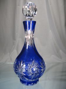 Carafe à Liqueur Bleu Cobalt en Cristal de Bohème  