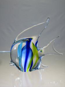 Poisson cristal et lignes couleurs Collection Murano