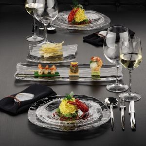 Service 4 Assiettes en cristal +24% plomb collection Ocean