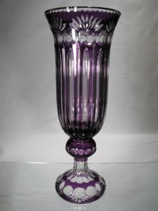 Vase violet en Cristal de Bohème grand