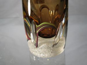 Vase Cristal +24%plomb. pièce unique Ambre Foncé