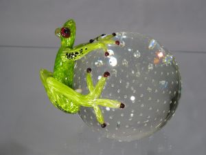 Grenouille sur Sulfure ronde Murano