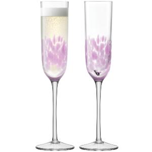 Flutes Champagne moderne Taches rose duo ou par 6