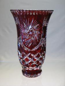 Vase en Cristal de Bohème couleur rouge 24,5 cm 