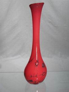 Vase Grand Modele Rouge Cristal +24%plomb. pièce unique 