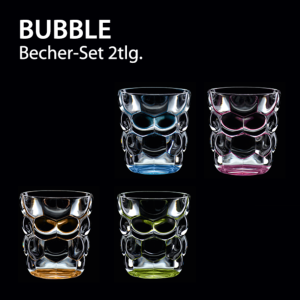 Verres à eau multi-usage Bubbles Vert en cristallin ( lot de 2 ) 