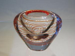 Petit vase Murano ligne rouge