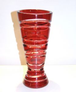 Vase rouge en Cristal de Bohème 