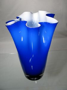 Vase Bleu Mat évantail