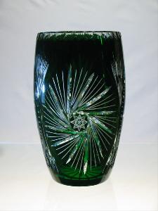 Vase en Cristal de Bohème obu couleur vert