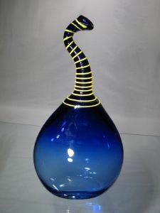 Vase Millafori trompe elephant bleu