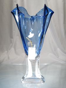 Vase en cristal +24%plomb bleu original Pièce unique signée Jablonski