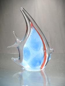 Poisson Scalaire Bleu Collection Murano