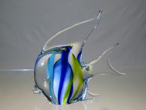 Poisson cristal et lignes couleurs Collection Murano