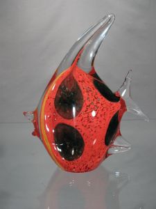 Poisson scalaire Murano orange ,noir