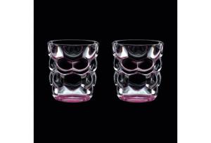 Verres à eau multi-usage Bubbles Rose en cristallin ( lot de 2 ) 